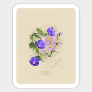 September Flower Birth Month Illustration Sticker